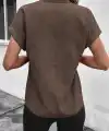 Kadın Kısa Kollu Hakim Yaka Sofya Bluz