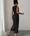 Kadın Kısa Kollu Hakim Yakalı çiçek Aksesuar Detaylı Kısa Ithal Krep Elbise