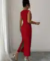Kadın Kısa Kollu Hakim Yakalı çiçek Aksesuar Detaylı Kısa Ithal Krep Elbise