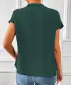 Kadın Kısa Kollu V Hakim Yakalı Leopar Desenli Sandy Bluza
