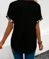 Kadın Kısa Kollu V Leopar Yakalı Viskon Bluz