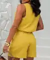 Kadın Kısa Kollu V Yakalı Bluz Ve Kısa Short Ikili Takım