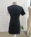 Kadın Kısa Kollu V Yakalı çift Renklç Kısa Lazer Kesim çiçek Detaylı Ithal Krep Elbise