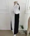 Kadın Kısa Kollu V Yakalı çift Renklç Kısa Lazer Kesim çiçek Detaylı Ithal Krep Elbise