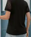 Kadın Kısa Kollu V Yakalı Dantel Detaylı Viskon Bluz