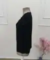 Kadın Kısa Kollu V Yakalı Dantelli önden Düğmeli Viskon Bluz