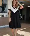 Kadın Kısa Kollu V Yakalı Kısa Modal Elbise
