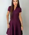 Kadın Kısa Kollu V Yakalı Kısa Modal Elbise