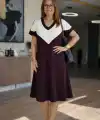 Kadın Kısa Kollu V Yakalı Kısa Modal Elbise