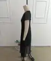 Kadın Kısa Kollu V Yakalı Midi Astarlı şifon Elbise