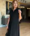 Kadın Kısa Kollu Yakalı Cepli Uzun Viskon Iki Iplik Elbise