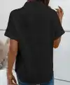 Kadın Kısa Kollu Yakalı önden Düğmeli Gömlek