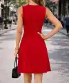 Kadın Kısa Kollu Yakalı önden Düğmeli Midi Ithal Krep Elbise
