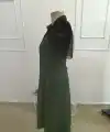 Kadın Kısa Kollu Yakalı önden Düğmeli Midi Ithal Krep Elbise
