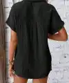 Kadın Kısa Kollu Yakalı önü Düğmeli Müslim Gömlek