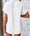 Kadın Kısa Kollu Yakalı önü Düğmeli Müslim Gömlek