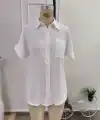Kadın Kısa Kollu Yakalı önü Düğmeli Müslim Gömlek
