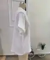 Kadın Kısa Kollu Yakalı önü Düğmeli Müslim Gömlek