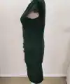 Kadın Kısa Kollu Yakası Asimetrik Kısa Ithal Krep Elbise