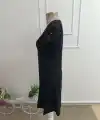 Kadın Kısa Kollu Yuvarlak Yakalı Kolu Dantelli Kısa Viıskon Elbise
