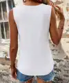 Kadın Kolsuz Bisiklet Yaka Dantel Detaylı Viskon Bluz