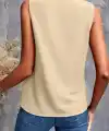 Kadın Kolsuz Fırfır Yakalı Sandy Bluz