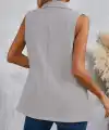Kadın Kolsuz Yakalı önden Tek Düğmeli Atlas Ceket
