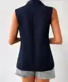Kadın Kolsuz Yakalı Taşlı önü Açık Atlas Yelek