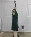 Kadın Kolsuz Yarı Balıkçı Yaka Kısa Sandy Elbise