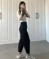 Kadın Krep Kumaş Balon Pantolon