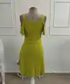 Kadın Omuzlardan Acık Askılı V Yakalı Kısa Modal Elbise