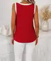 Kadın Sıfır Kollu çift Renkli Viskon Bluz