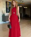 Kadın Sıfır Kollu Maksi Viskon Elbise