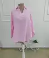 Kadın Truvakar Kollu Yakalı Rahat Gömlek