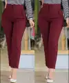 Kadın üste Oturan Paçası Bilek üzerinde Biten Atlas Kumaş Pantolon 36 (S) - 48 (4XL)