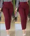 Kadın üste Oturan Paçası Bilek üzerinde Biten Atlas Kumaş Pantolon 36 (S) - 48 (4XL)