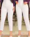 Kadın üste Oturan Paçası Bilek üzerinde Biten Atlas Kumaş Pantolon 36 (S) - 50 (5XL)