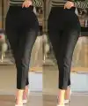 Kadın üste Oturan Paçası Bilek üzerinde Biten Krep Kumaş Kumaş Pantolon 36 (S) - 50 (5XL)