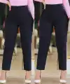 Kadın üste Oturan Paçası Bilek üzerinde Biten Krep Kumaş Kumaş Pantolon 36 (S) - 50 (5XL)