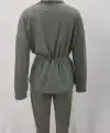 Kadın Uzun Kollu Balıkçı Yaka Belden Lastikli Modal Bluz Ve Pantolon Ikili Takım