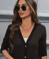 Kadın Uzun Kollu Cepli önden Düğmeli Uzun Modal Ceket Hırka