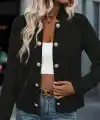 Kadın Uzun Kollu önü Açık Düğmeli Scuba Dalgıç Ceket