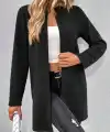 Kadın Uzun Kollu önü Açık Uzun Modal Ceket