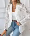 Kadın Uzun Kollu Yakalı önü Açık Dantelli Ceket