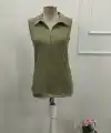 Kadın Yakalı önü Fermuarlı Bürümcük Bluz