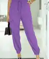 Kadın Yüksek Bel Bağcıklı Cepli Paça Ağzı Lastikli Parasüt Pantolon