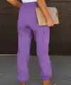 Kadın Yüksek Bel Bağcıklı Cepli Paça Ağzı Lastikli Parasüt Pantolon