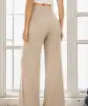 Kadın Yüksek Bel Beli Geniş Paçalı Uzun Janjan Krep Pantolon