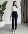 Kadın Yüksek Bel Kemer Dahil Hacuc Pantolon
