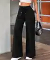 Kadın Yüksek Bel Lastikli Bağcıklı Kot Pantolon